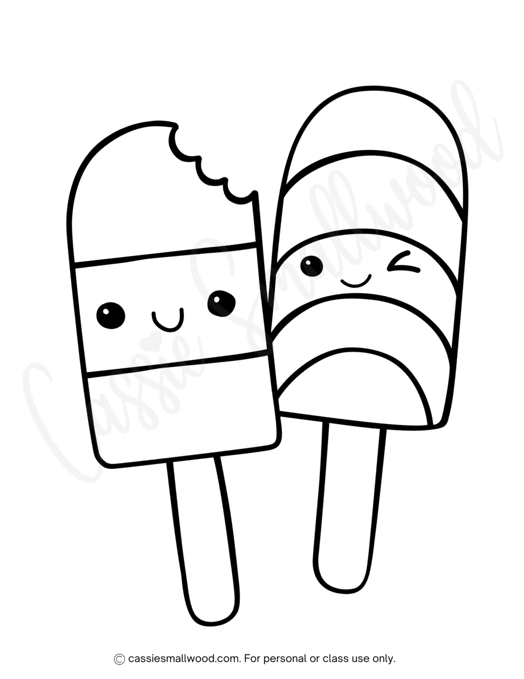 Rainbow popsicle coloring page cassie smallwood