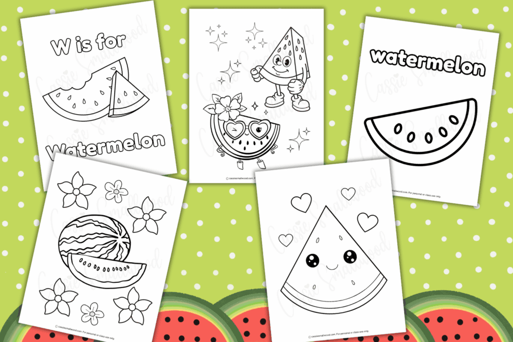cute watermelon coloring pages free printable pdf for kids
