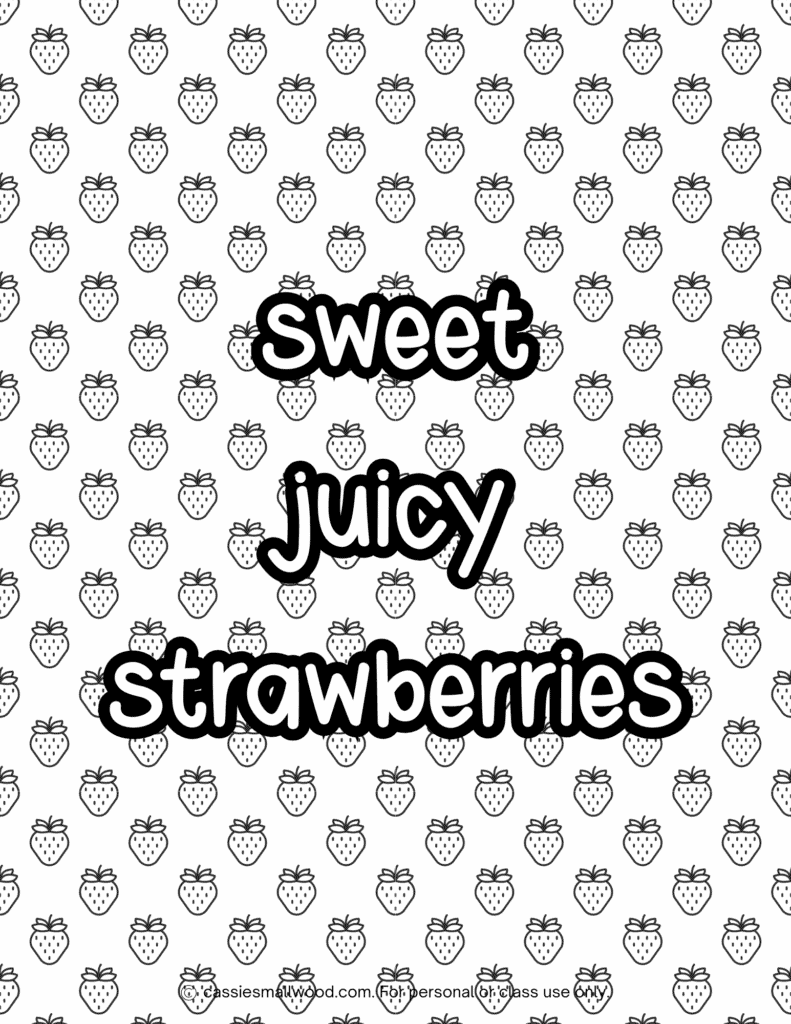 small strawberries coloring page free printable pdf, sweet juicy strawberries coloring sheet