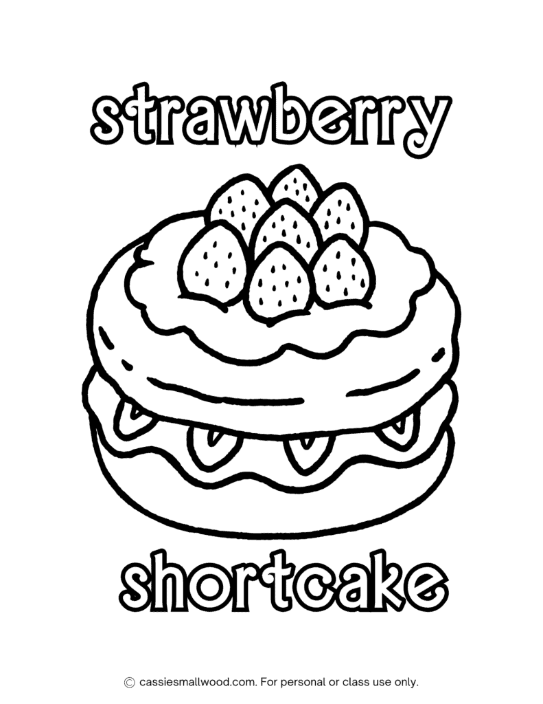 strawberry shortcake coloring page free printable pdf