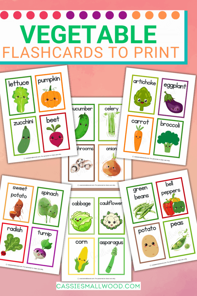 free printable vegetable flash cards for preschool