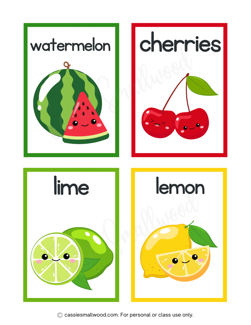 72 Fruit Flashcards (FREE Printables) - Cassie Smallwood