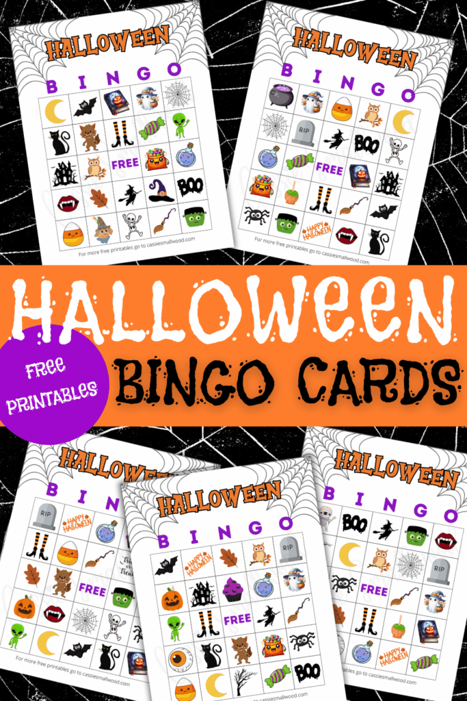 Free printable Halloween Bingo cards for kids