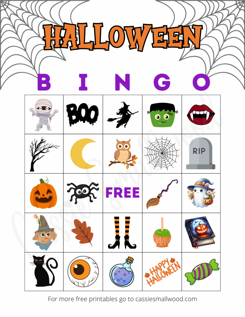 free Halloween bingo printable pdf