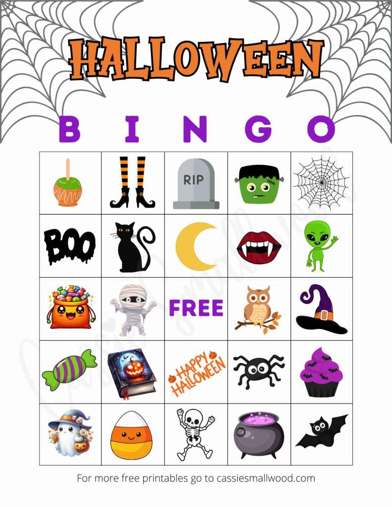 Halloween bingo printable pdf