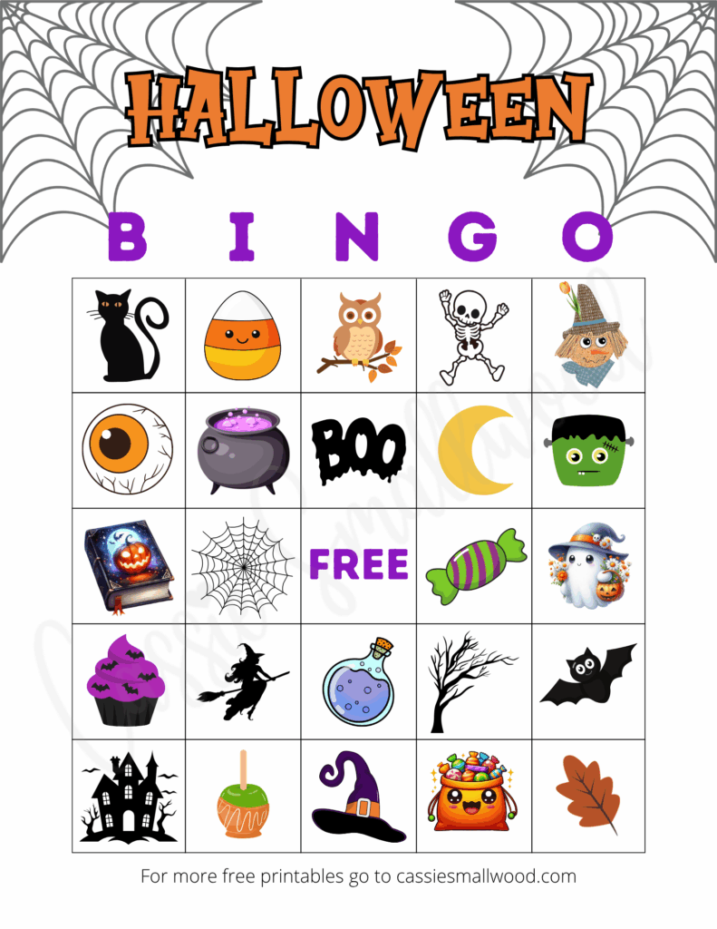 Free printable kindergarten halloween bingo cards pdf