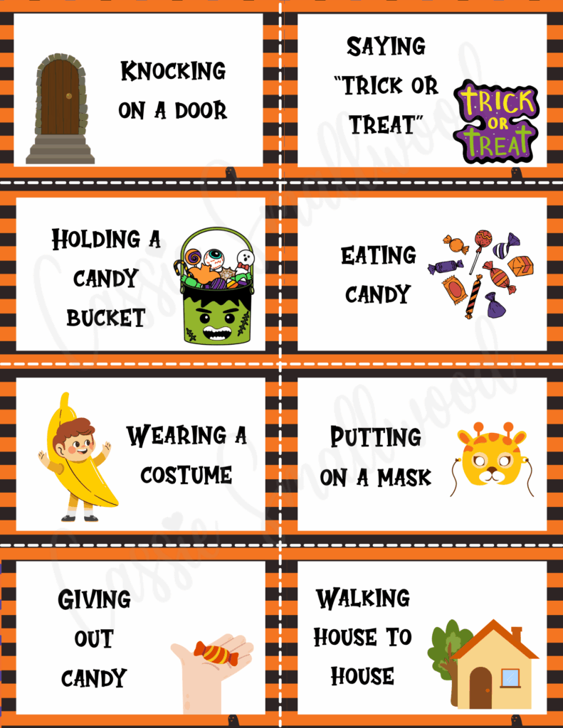 Charades Halloween games activities for kids free printable pdf