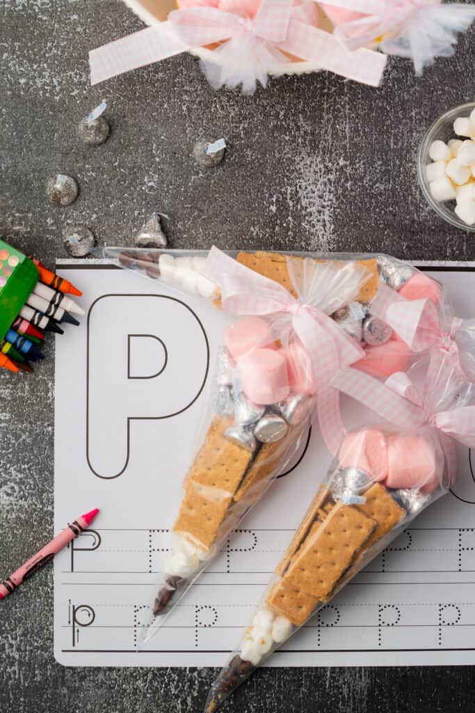 pencil shaped smores treat bags first day of school gift idea for students