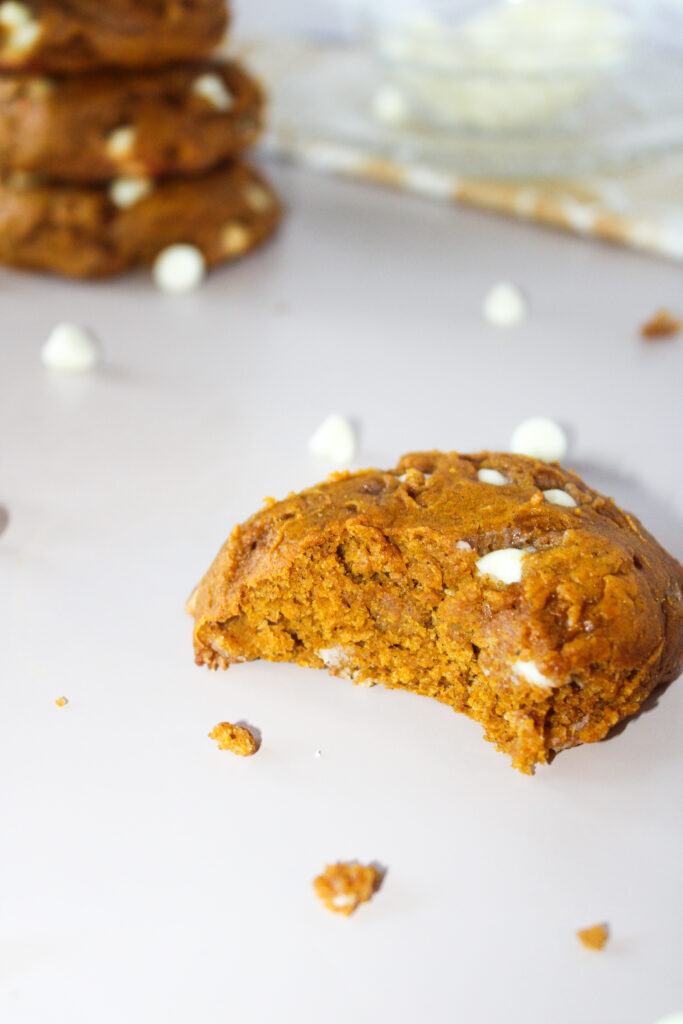 Pumpkin cookies made from spice cake mix and canned pumpkin, easy fall bake sale treat