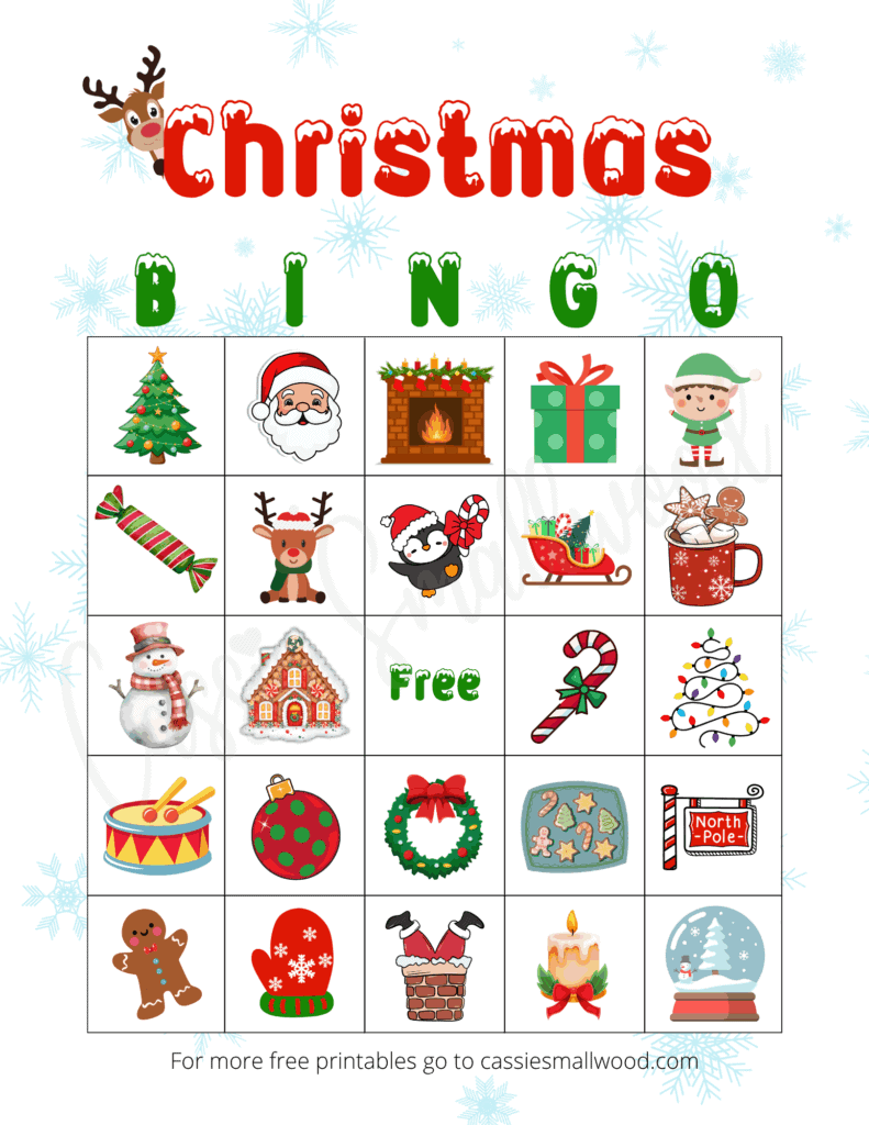 Easy Christmas picture bingo for preschool and kindergarten, Xmas Bingo boards