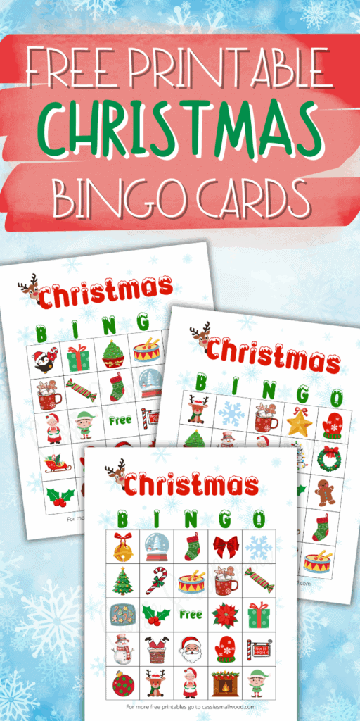 free printable Christmas bingo cards for kids