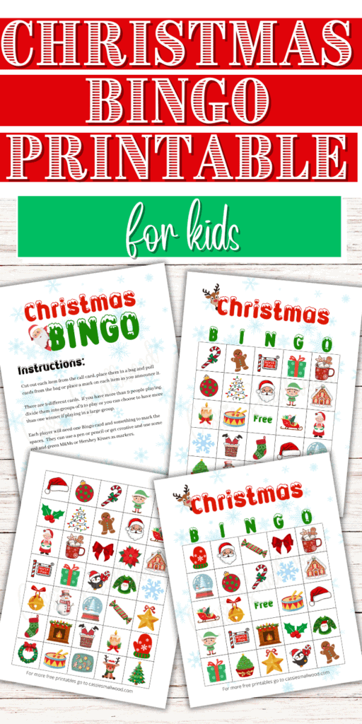 Christmas Bingo Game Free Printable pdf, Kids Christmas activity