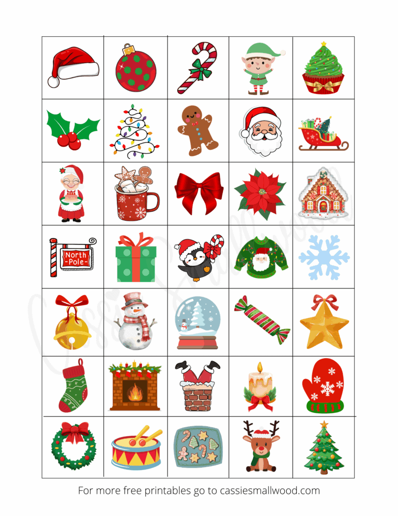Christmas bingo printable free pdf