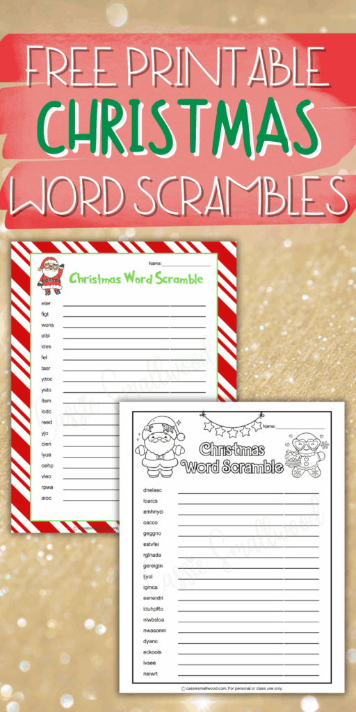 Christmas word scrambles for kids free printable pdf with answer key