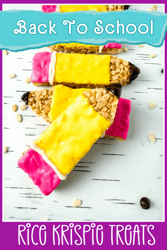 First day of school gifts for kids pencil rice krispies treats