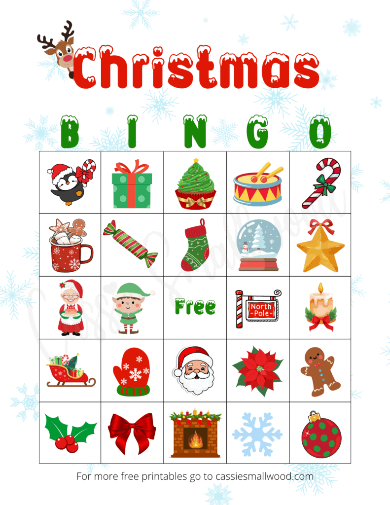 Classroom Kindergarten Christmas Bingo free printable pdf