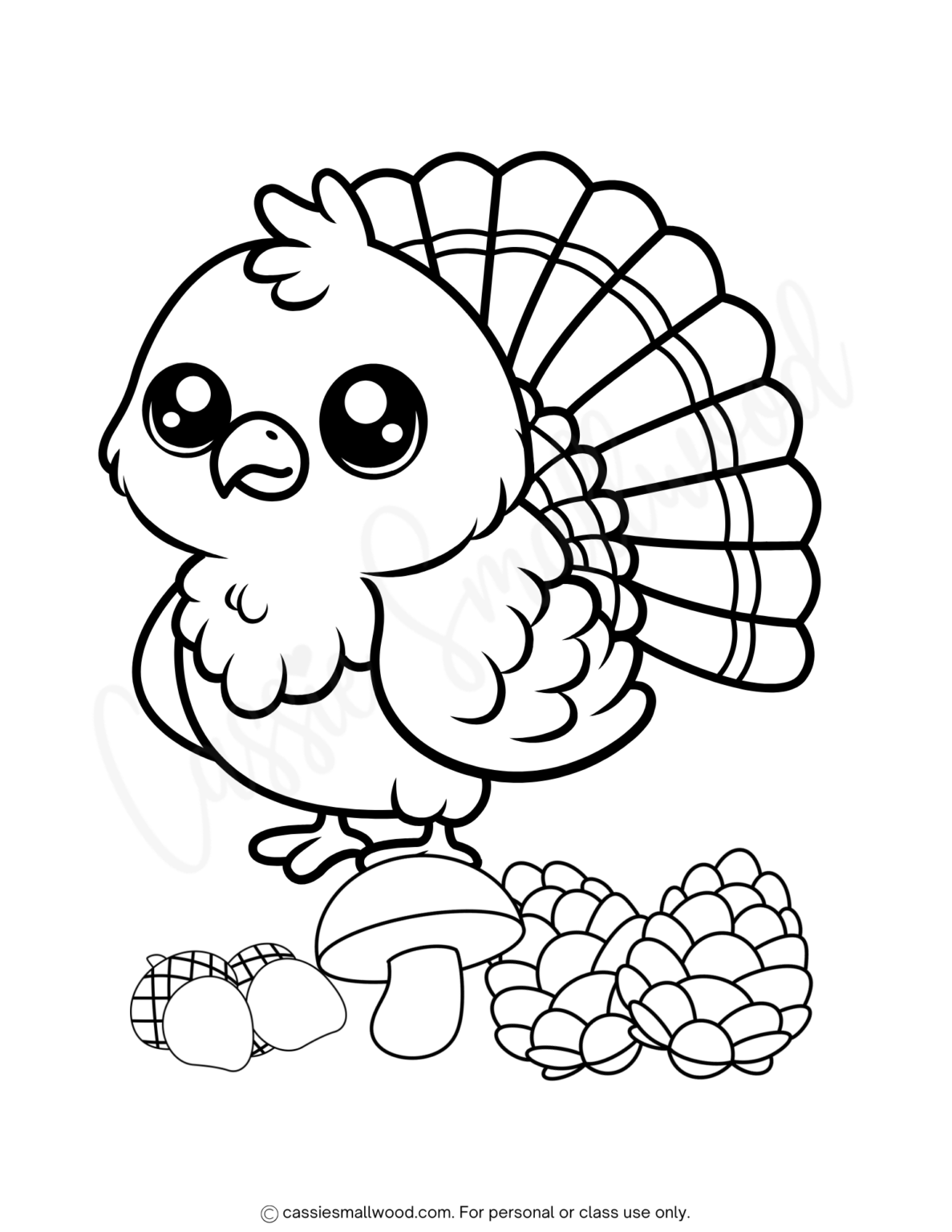 24 CUTE Turkey Coloring Pages Cassie Smallwood