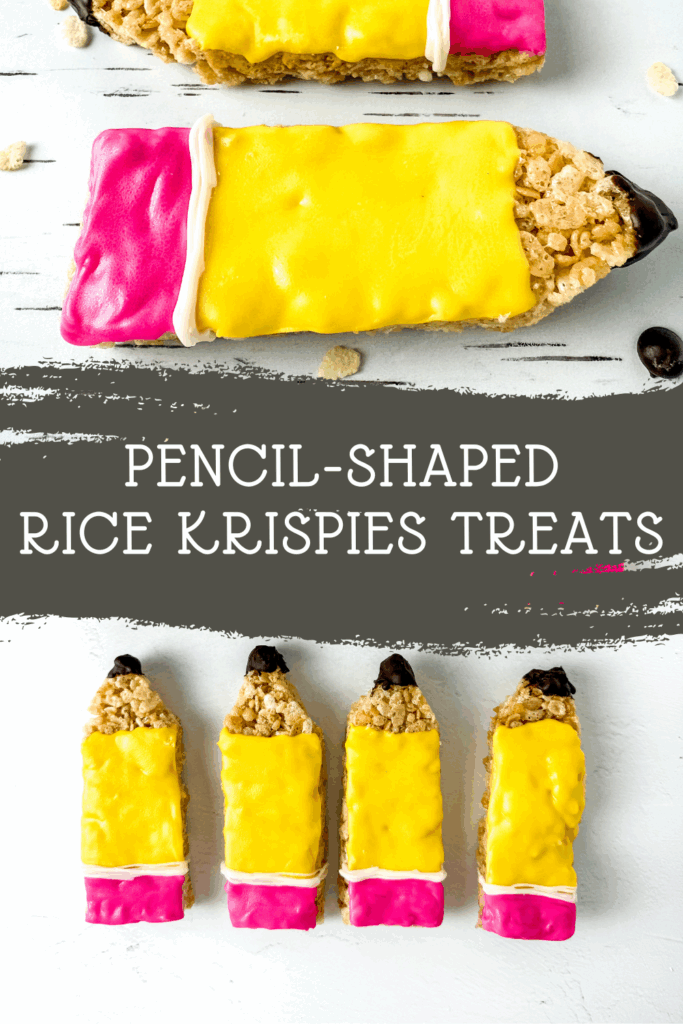 Pencil rice krispies treats last day of school student gifts