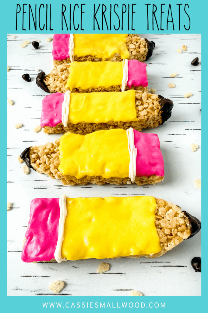 Pencil rice krispie treats Christmas gift for students from teacher