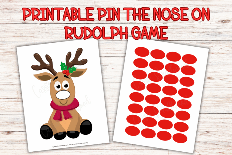 CUTE Pin The Nose On Rudolph Game (FREE Printable)
