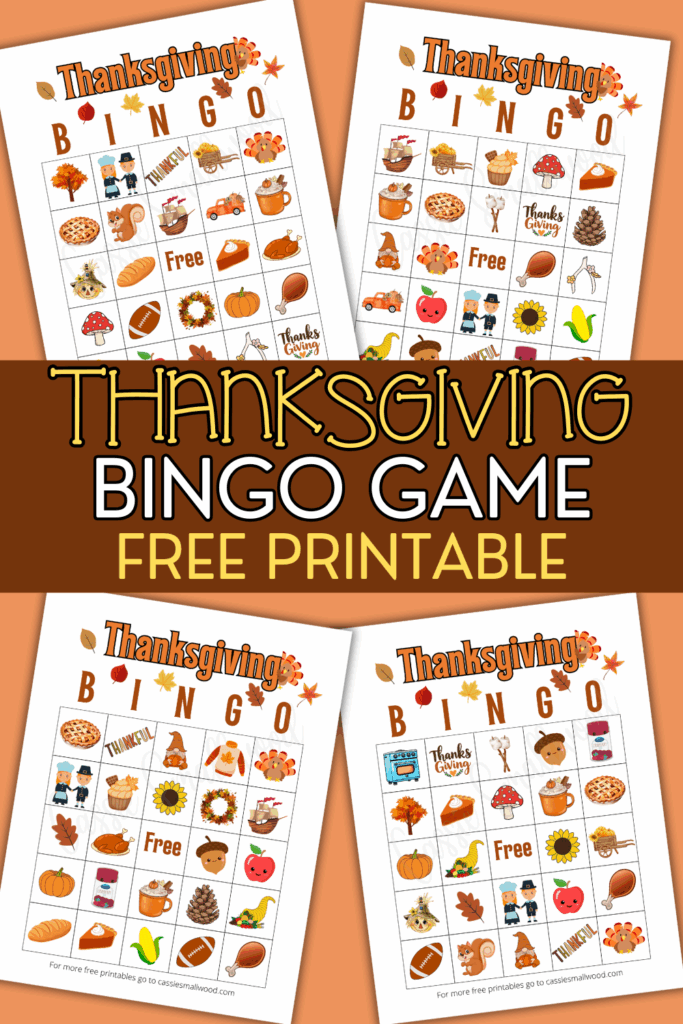 Thanksgiving Bingo cards free printable pdf