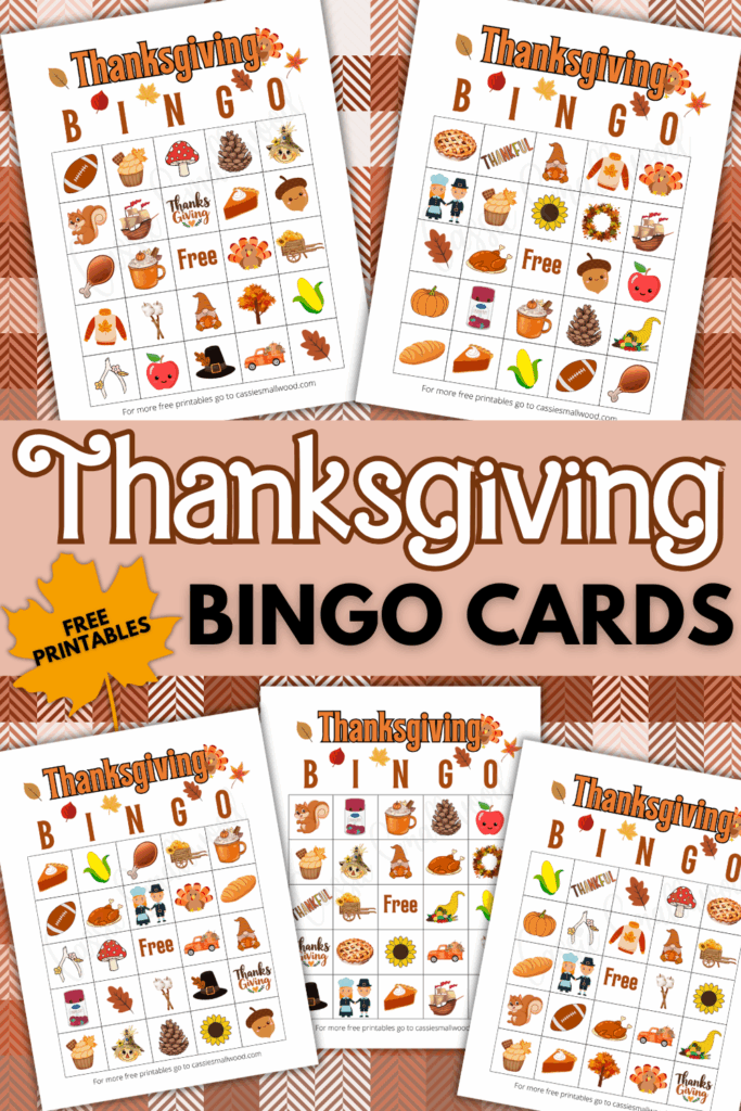 free printable Thanksgiving bingo game cards pdf