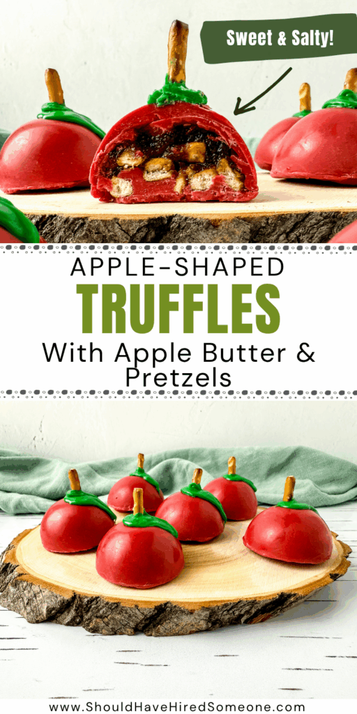 no bake apple truffles DIY gift for teacher appreciation day, teacher thank you gift from students, chocolate gift for teacher homemade