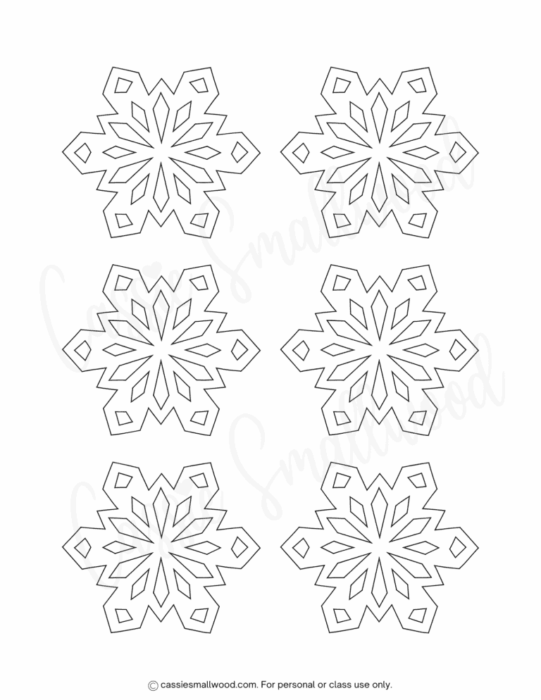 33 BEST Snowflake Templates (Small, Medium, and Large) - Cassie Smallwood