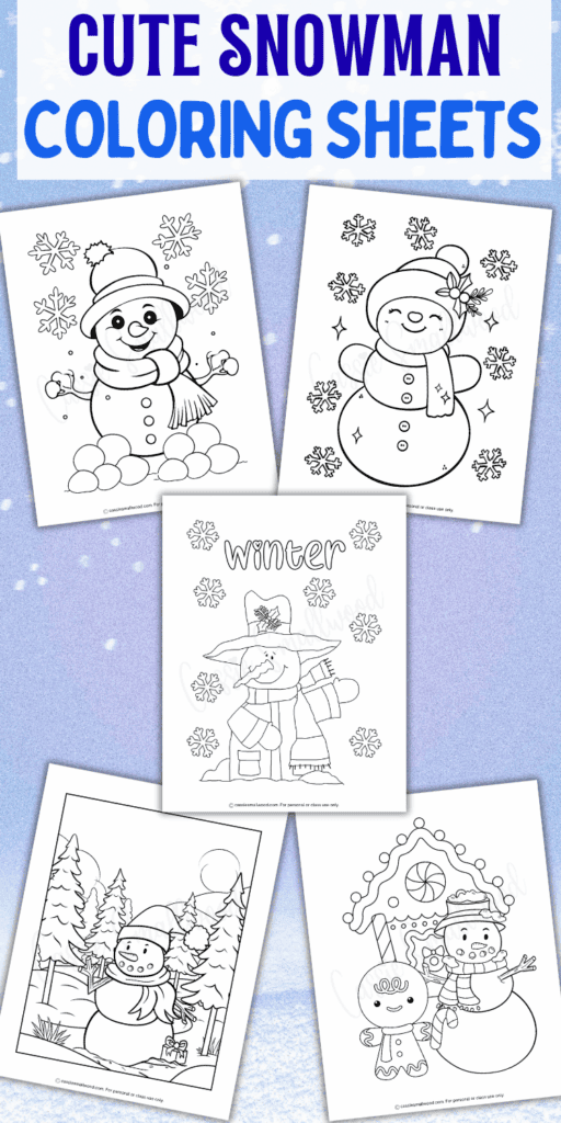 awesome snowman coloring sheets for kids free printable pdf