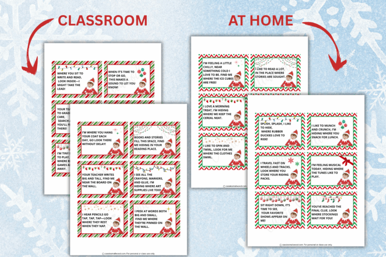 FUN Elf on the Shelf Scavenger Hunts (Free Printable Clues Included!)