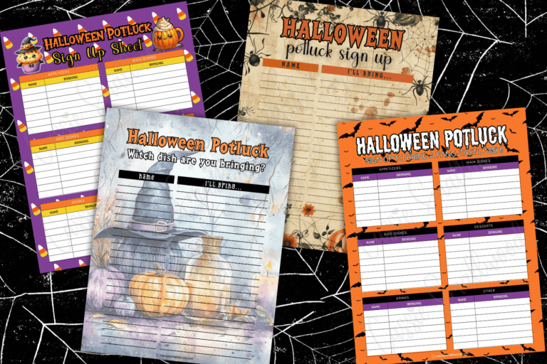 12 CUTE Halloween Potluck Sign Up Sheets