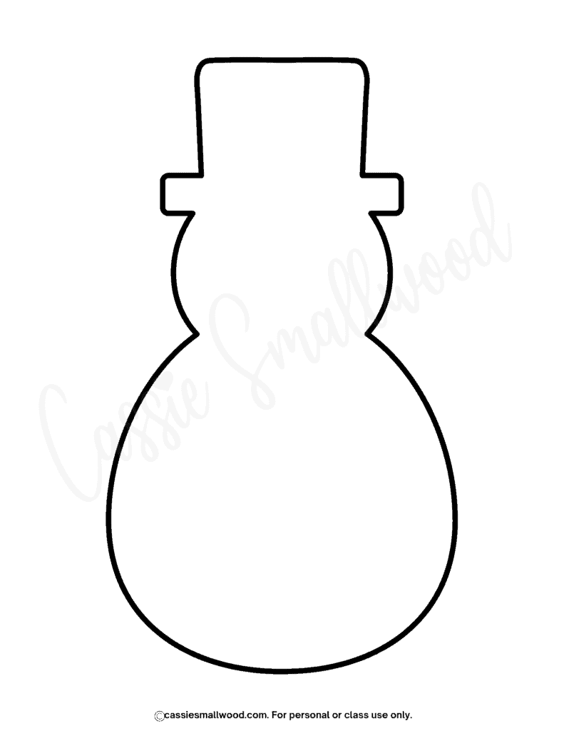 Large plain snowman coloring sheet free printable pdf, snowman template full page