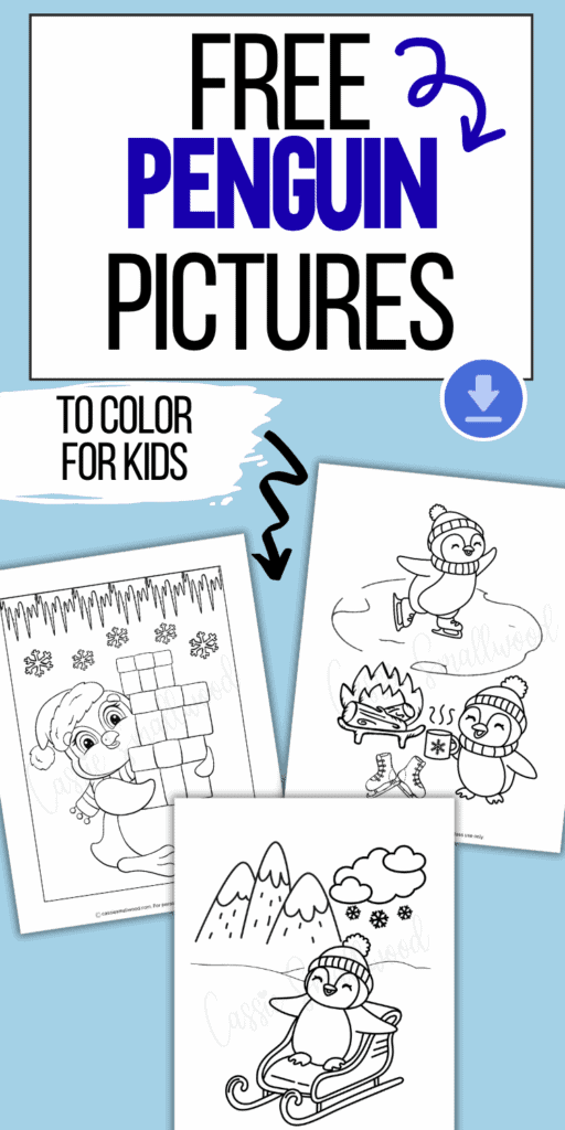 cute penguin coloring pictures for kids winter coloring pages