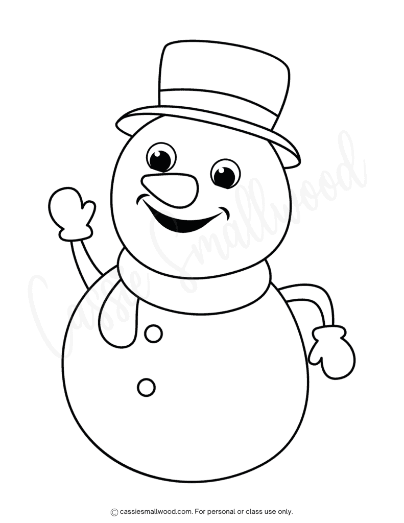 simple snowman coloring page for preschool free printable pdf, toddler snowman coloring sheet winter