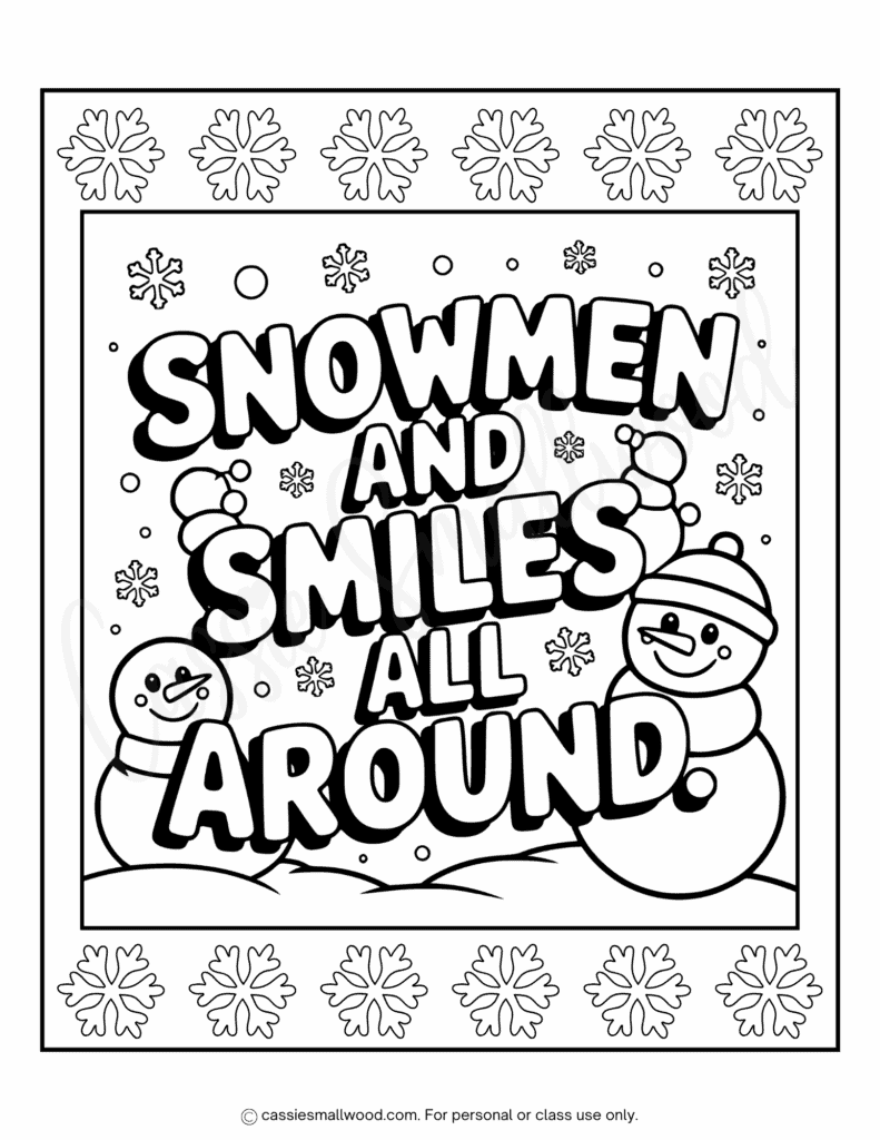 cute snowman coloring picture free printable pdf, January coloring page for kids, winter coloring sheet for kindergarten
