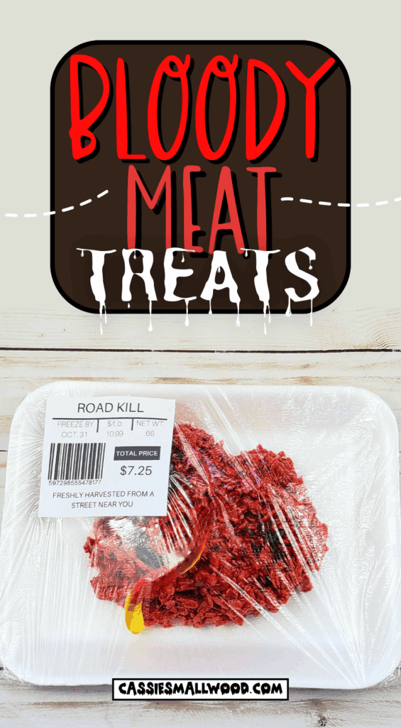 bloody meat rice krispies treats spooky Halloween finger food for a party