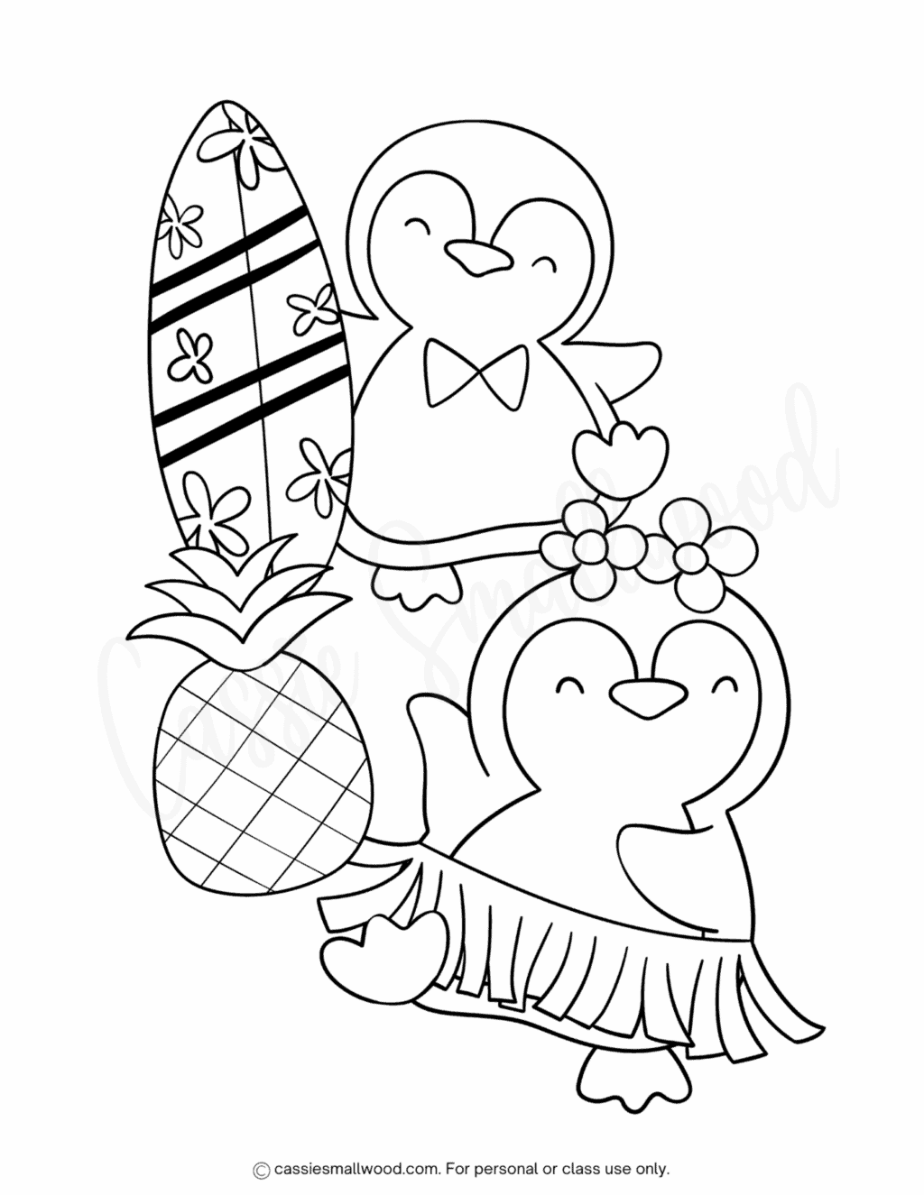 Spring Penguin Colour In 37 CUTE Penguin Coloring Pages - Cassie Smallwood