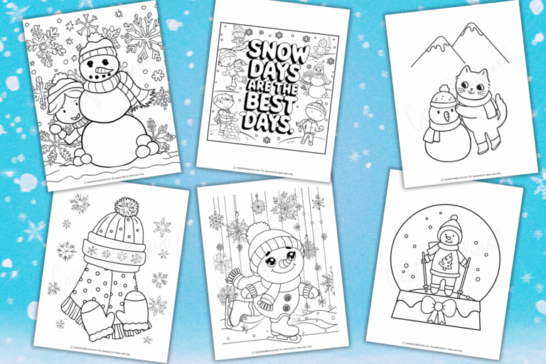30 CUTE Winter Coloring Pages (FREE Printables)