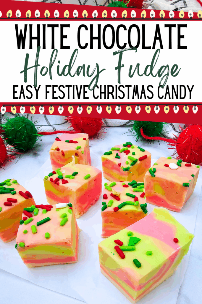 White chocolate Christmas fudge candy recipe, holiday movie snacks