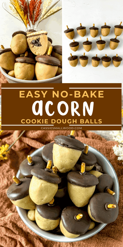 no bake acorn cookie dough treats school fall snacks for kids, preschool fall treats