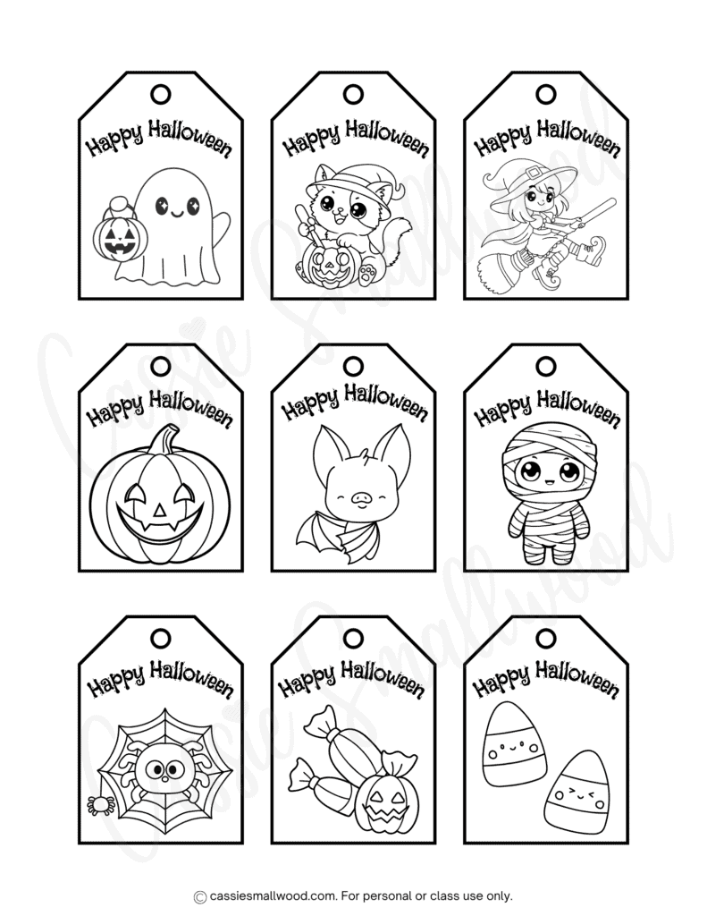 100+ cute printable halloween tags (free pdf) - cassie smallwood