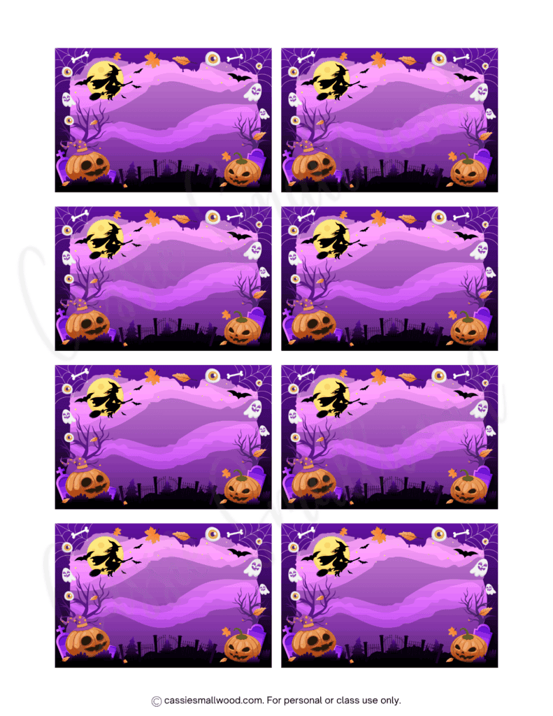 Halloween goodie bag labels template free printable pdf, Blank Halloween tags to print for free