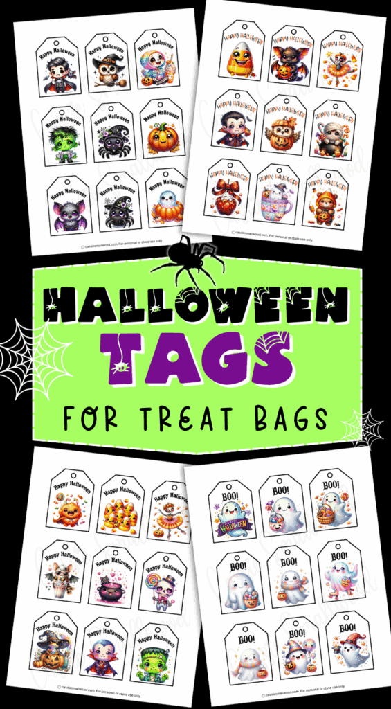 free printable Halloween tags for treat bags cute pdf, Halloween goodie bag labels to print for free