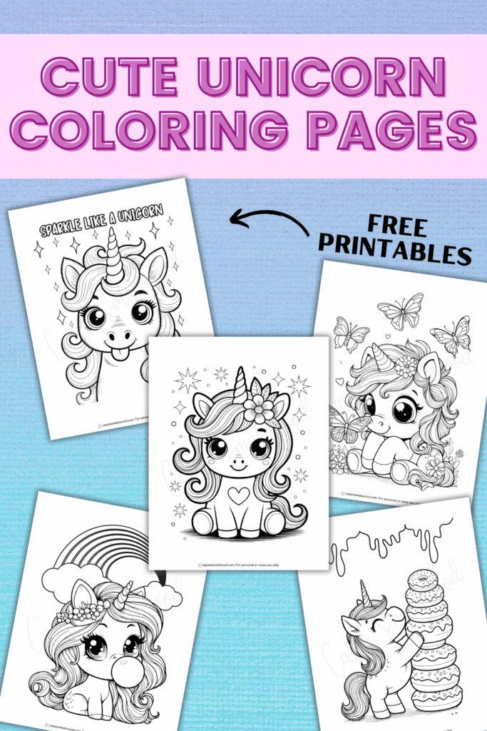 cute unicorn coloring pages free printables