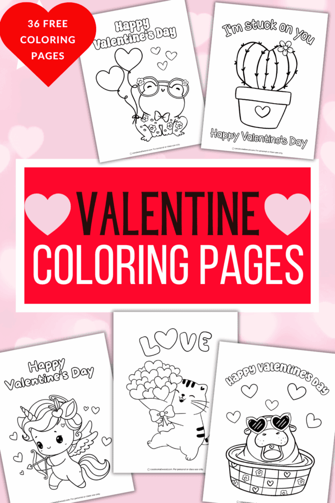 free printable Valentine's Day coloring sheet for kids, cute Valentine coloring pages preschool and kindergarten