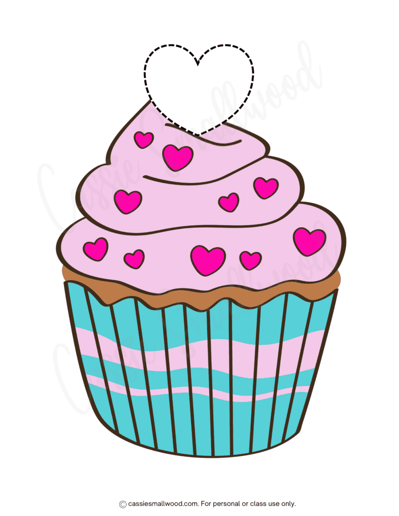 Active Valentines game for kindergarten free printable Valentine's Day pin the tail game for kids, easy pin the heart on the cupcake Valentine's party game preschool