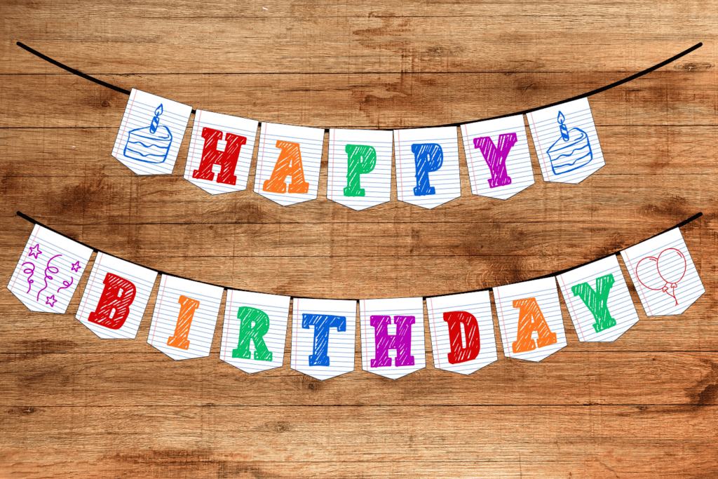 colorful classroom birthday banner free printable pdf, Happy Birthday printable letters cute rainbow