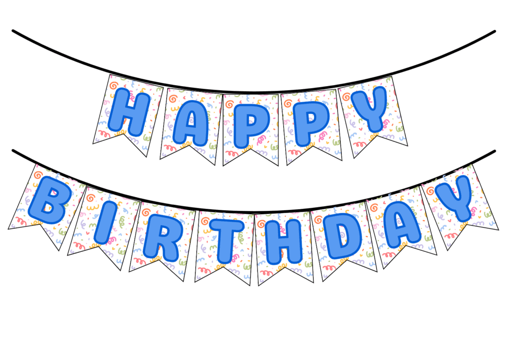 Free printable blue confetti birthday banner pdf, Happy birthday letters printable for boys