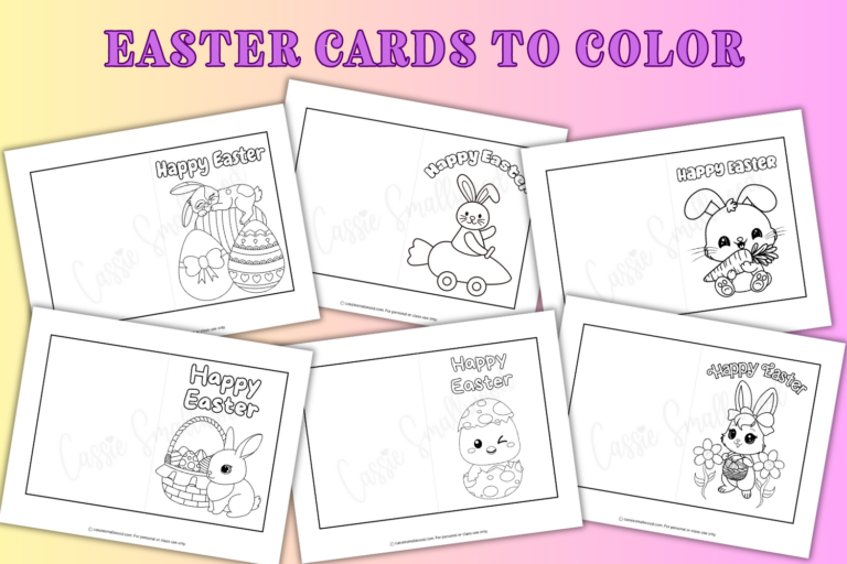 25 CUTE Easter Cards To Color