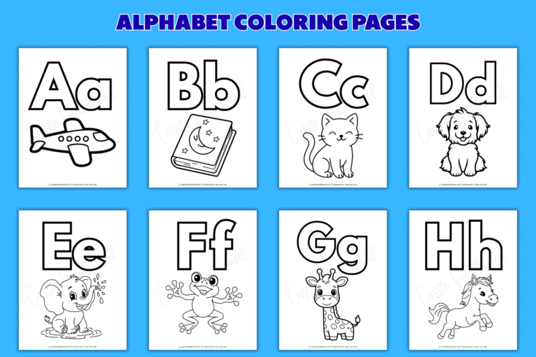 CUTE Free Printable Alphabet Coloring Pages For Kids (A-Z)